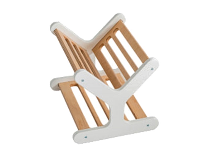 Folding slatted book rack