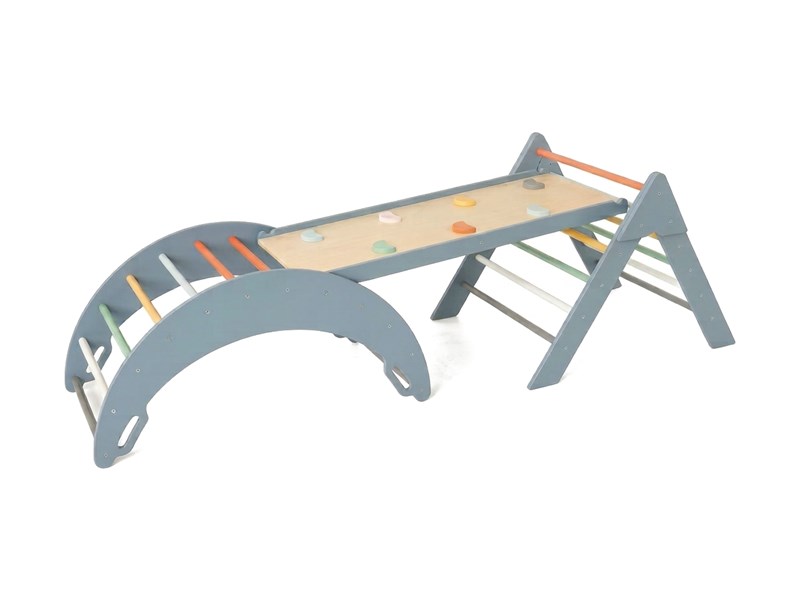 Three-in-one set: climbing arch, Pikler triangle and desk board